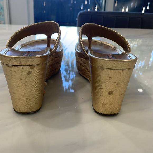 PRADA ESPADRILLE WEDGE SLIDES - Picture 4 of 8